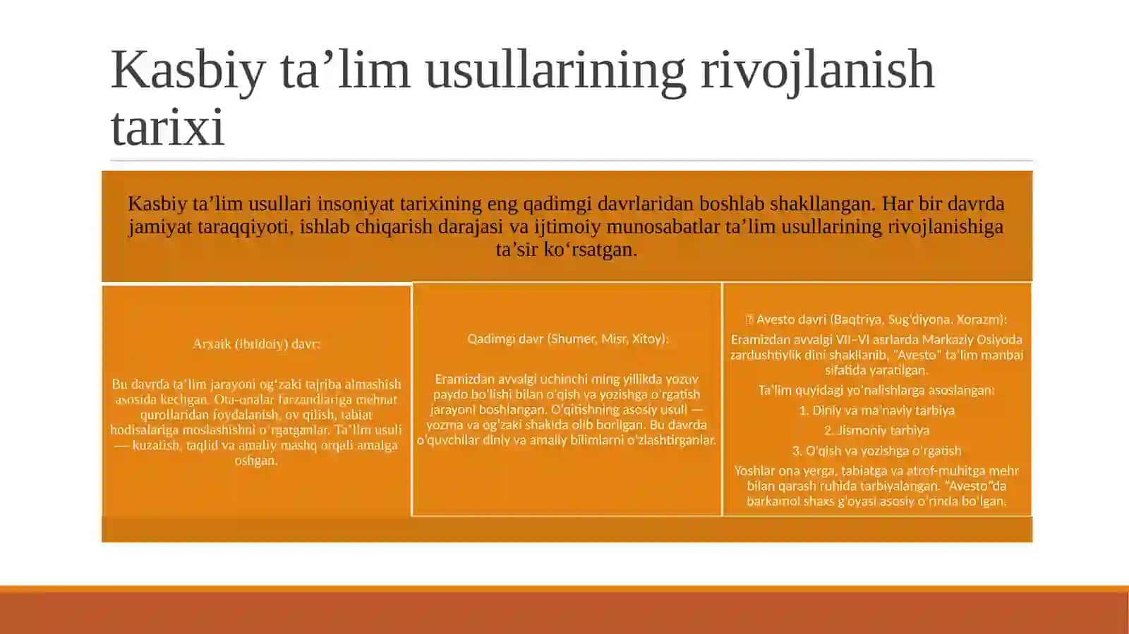 KASBIY PEDAGOGIKA FANIDAN TAQDIMOTI 3