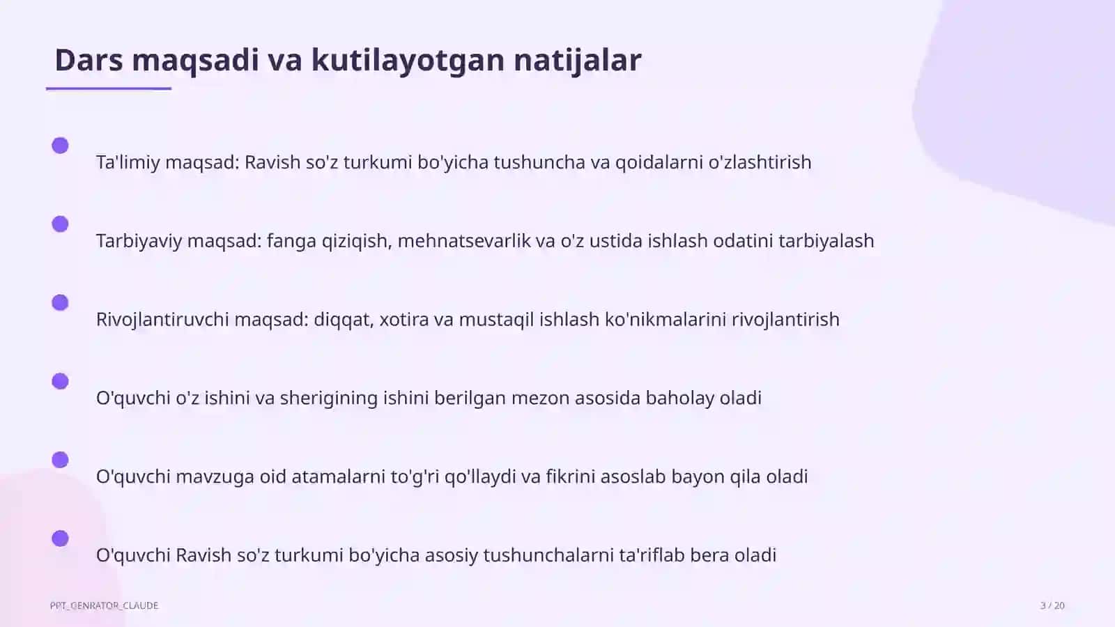 Ravish so'z turkumi (7-sinf) 3