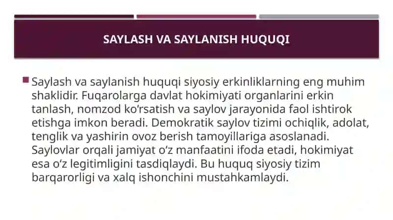 Siyosiy huquq va erkinliklar 3