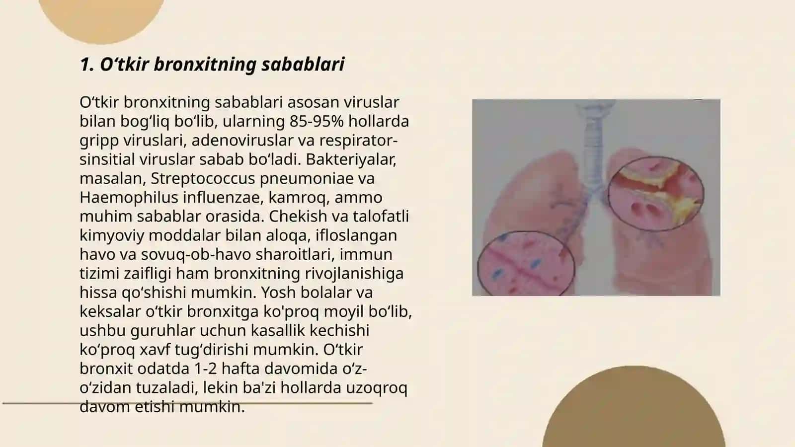 Oʻtkir oddiy va qaytalanuvchi bronxitlar 3