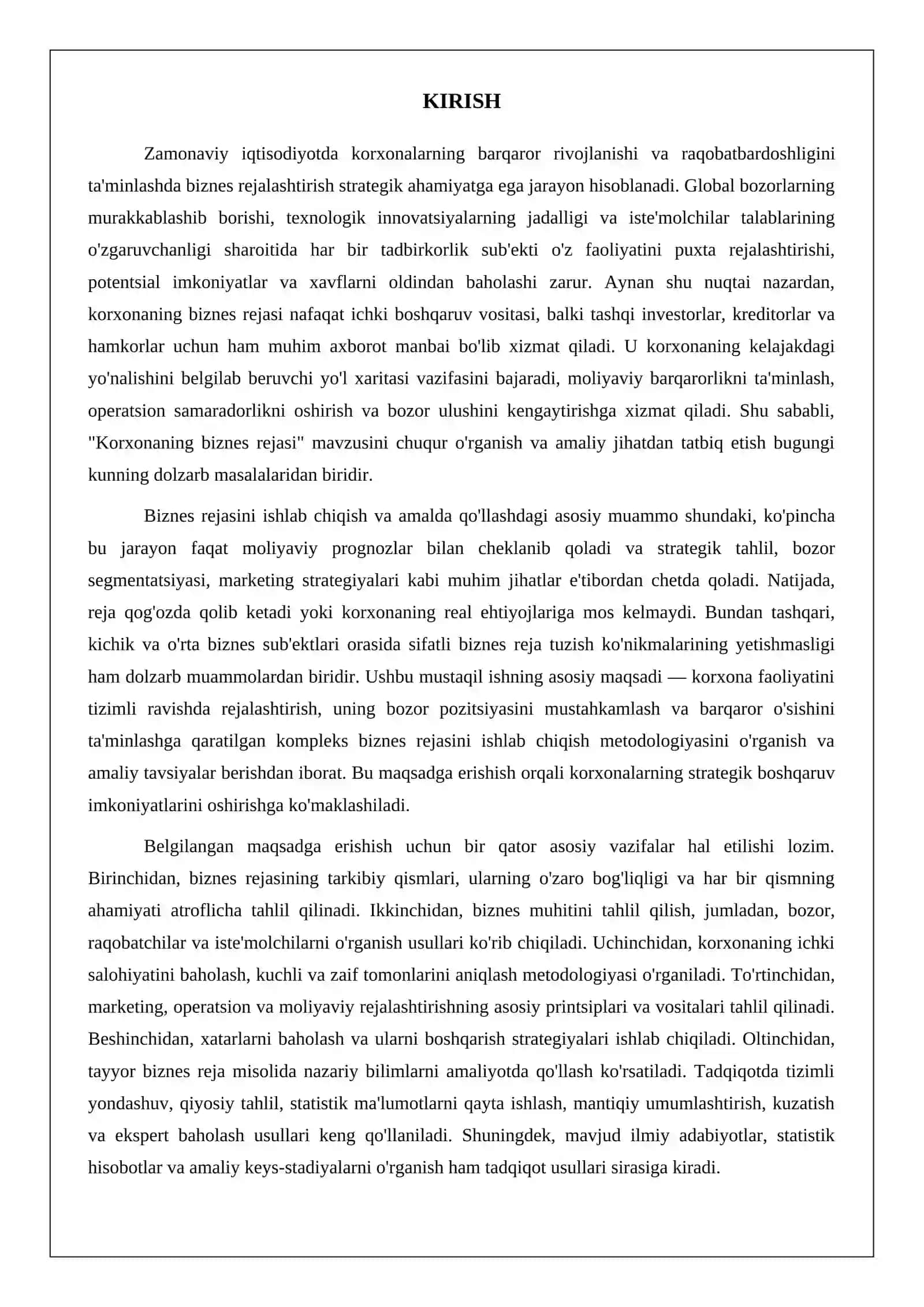 KORXONANING BIZNES REJASI 3