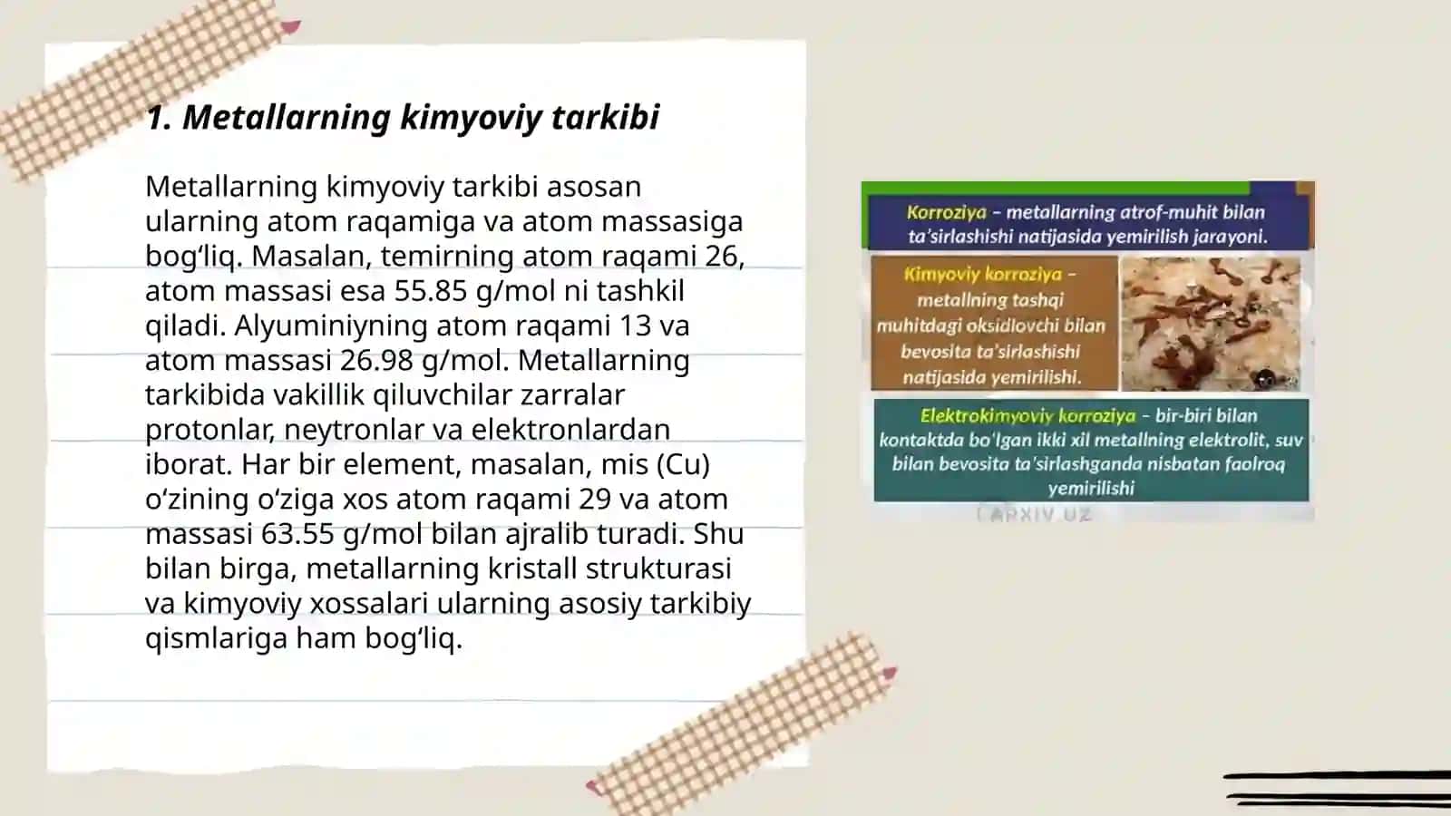 Metallar korroziyasi nimaga boğliq? 3