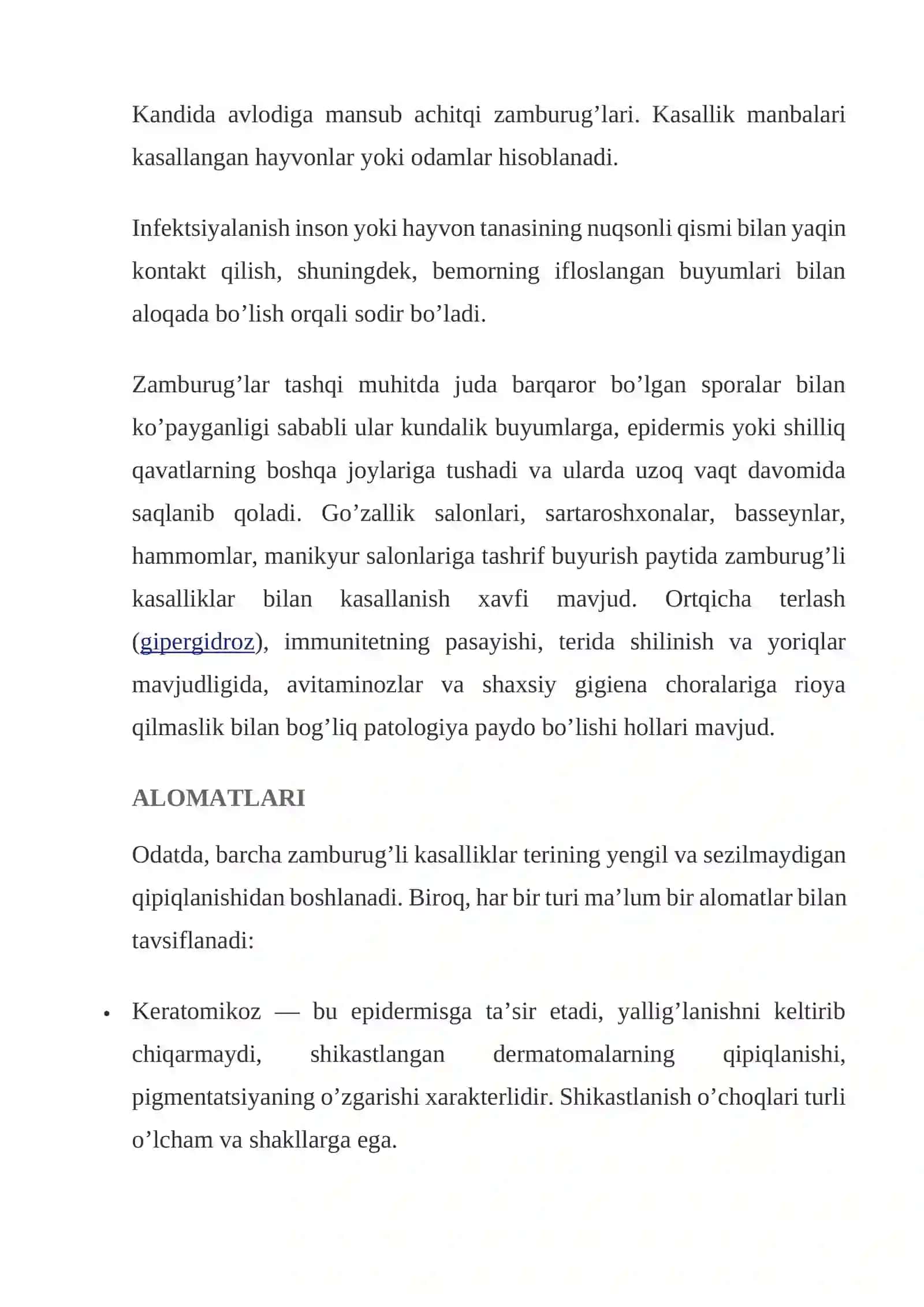 ZAMBURUG’LI KASALLIKLAR — TASNIFI, ALOMATLARI, TASHXISLASH, DAVOLASH VA OLDINI OLISH 3