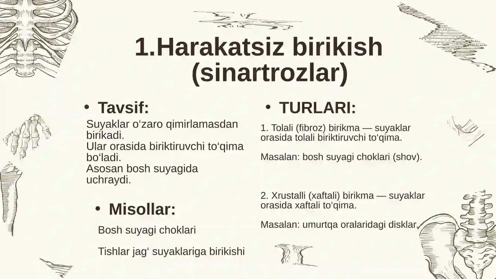 Suyaklarning birikishini ma'noni olish 3