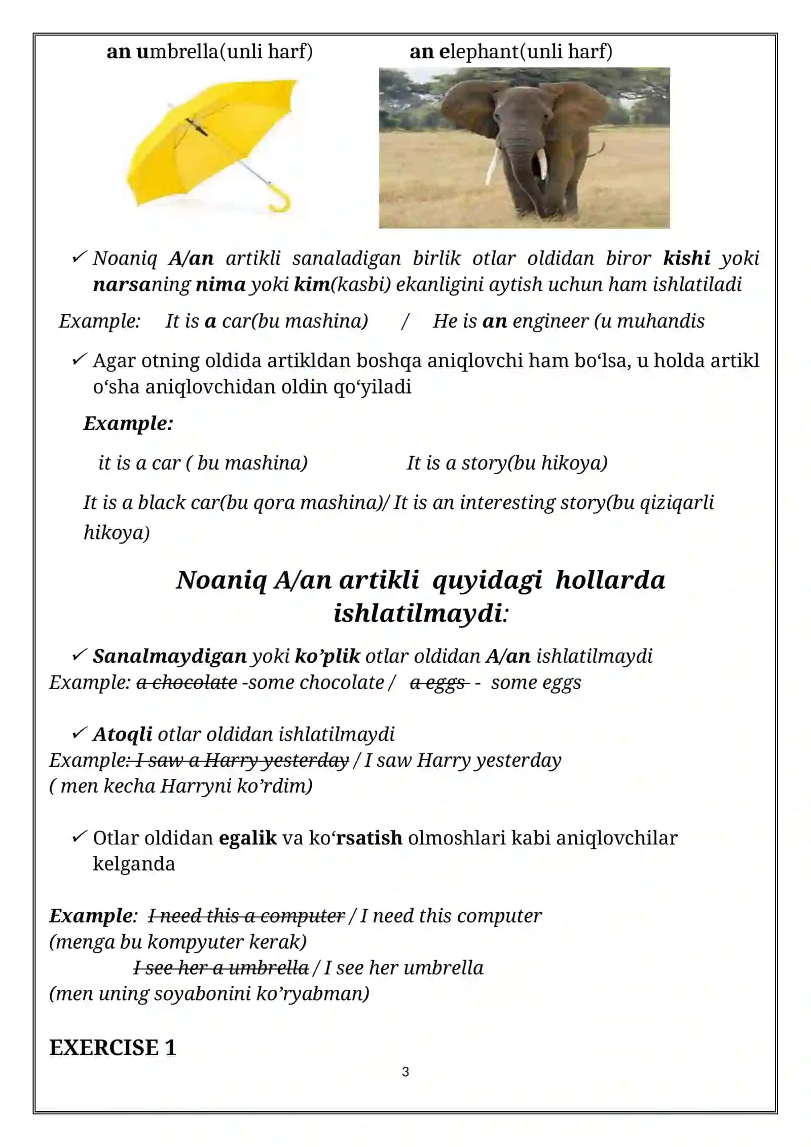 ARTICLES(artikllar) 3