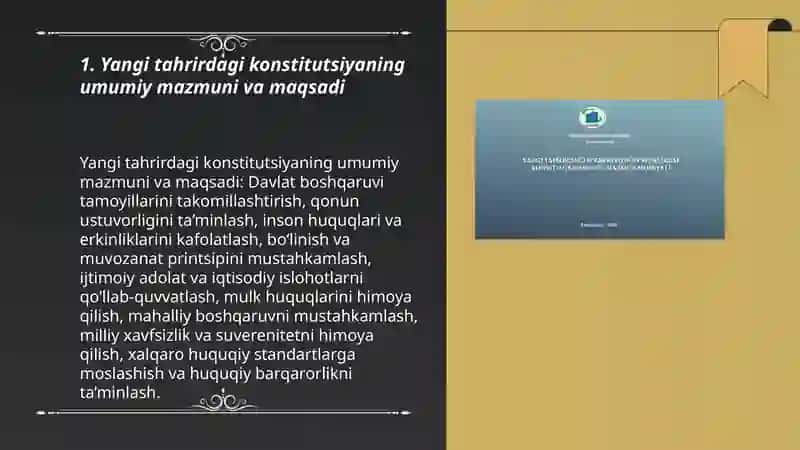 Yangi tahrirdagi Konistitutsiyaning mazmun mohiyati va qilinish bosqichlari 3