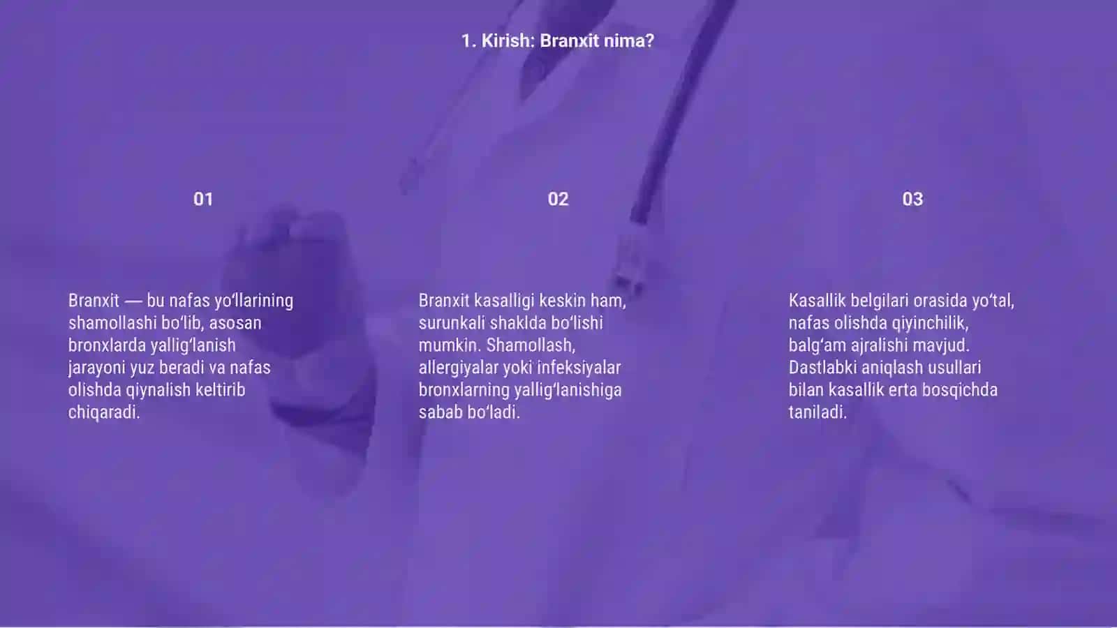Branxitlar. Nafas a‘zolari kasalliklarini aniqlash usullari 3