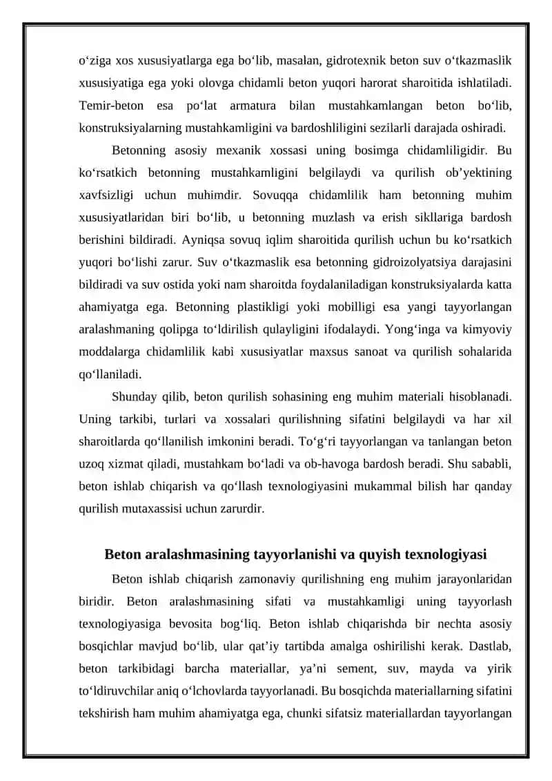 Betonlar haqida umumiy ma'lumot. 3