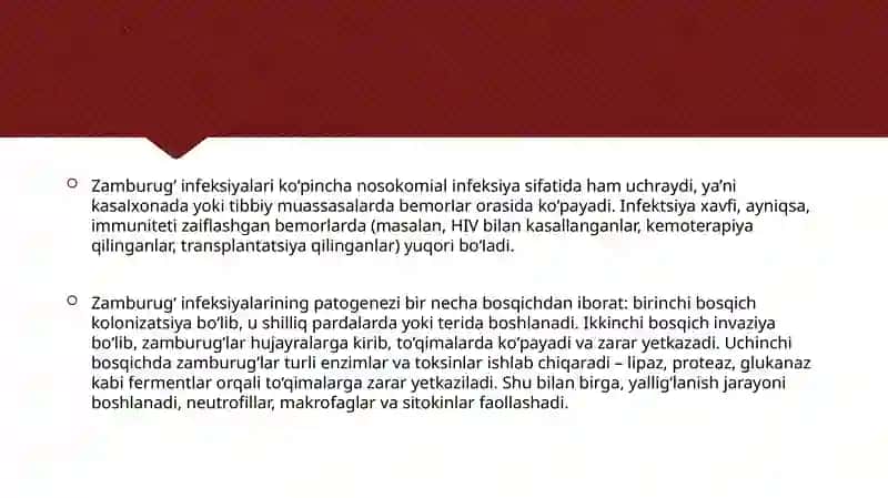 Zamburuglar infeksiyalari(kandidoz, aspergillez) 3