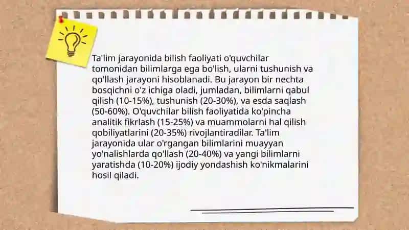Pedagogik faoliyatda bilish jarayonlari 3