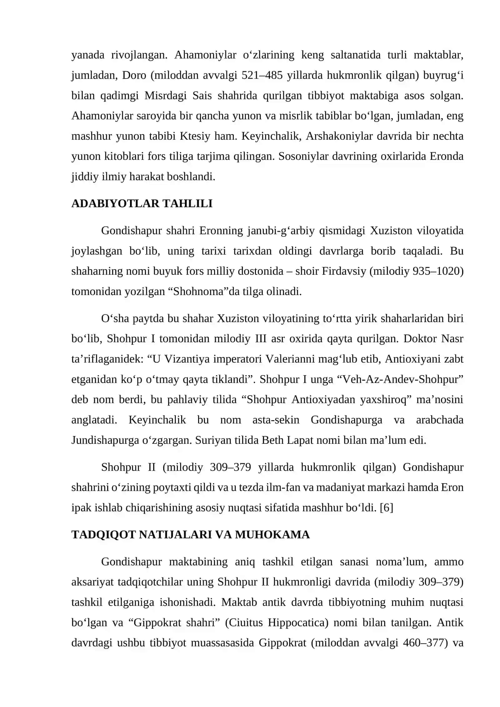 GONDISHAPUR TIBBIYOT MAKTABI va uning ahamiyati. 3