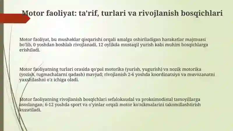 Motor faoliyati 3