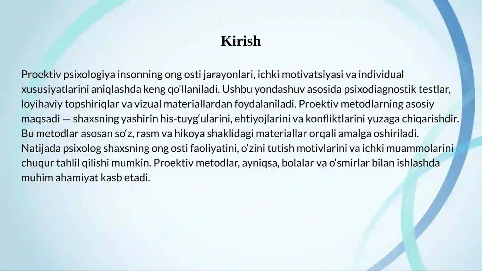 Proektiv psixologiyaning nazariy asoslari 3