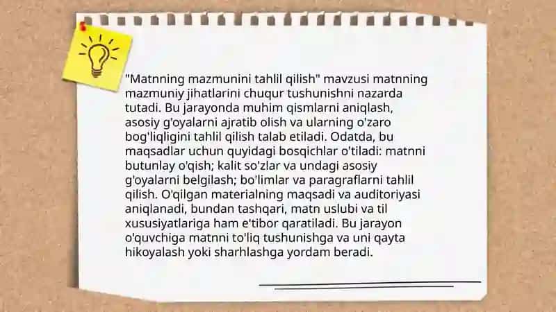 Matnning mazmunini tahlil qilish 3