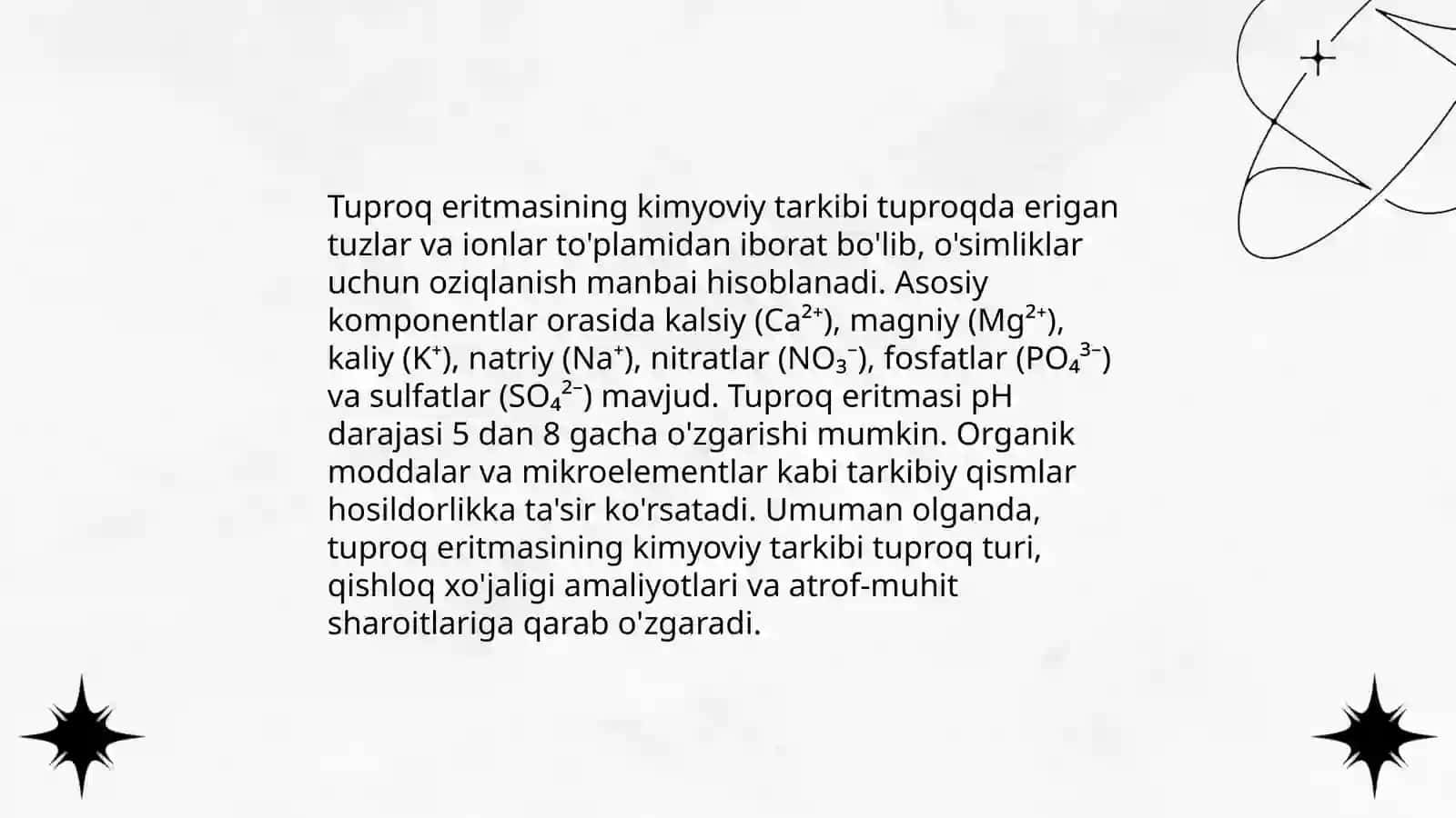 Tuproq eritmasining kimyoviy tarkibi 3
