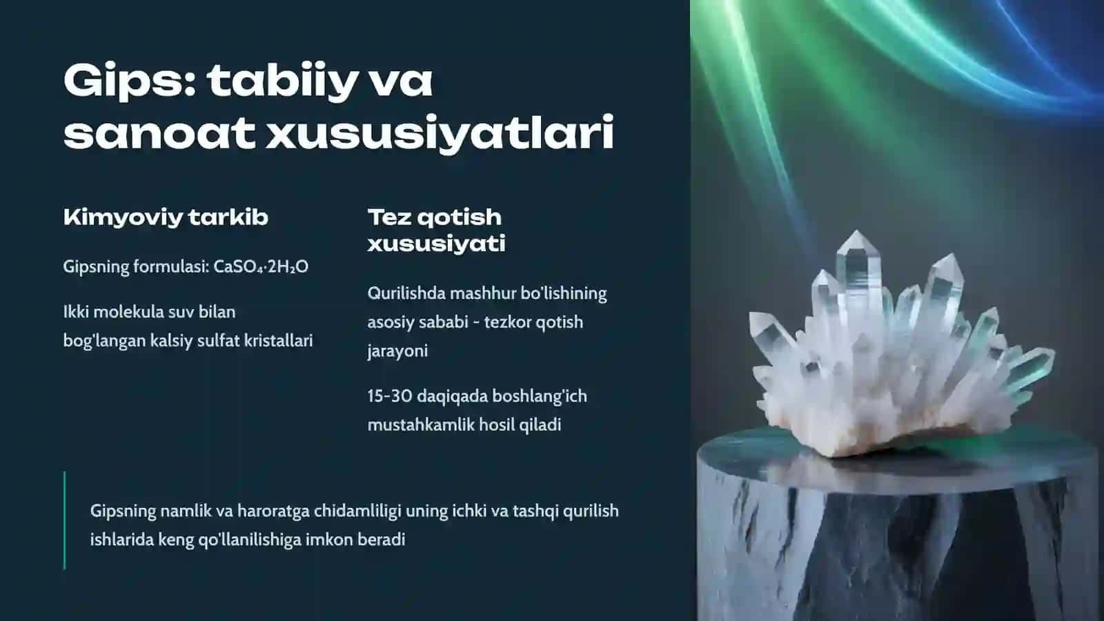 Gipssementputssolan bog‘lovchi moddalarning xususiyatlari 3