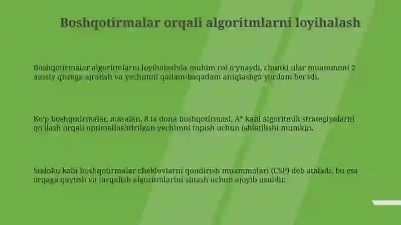 Boshqotirmalar va algoritmlar 3