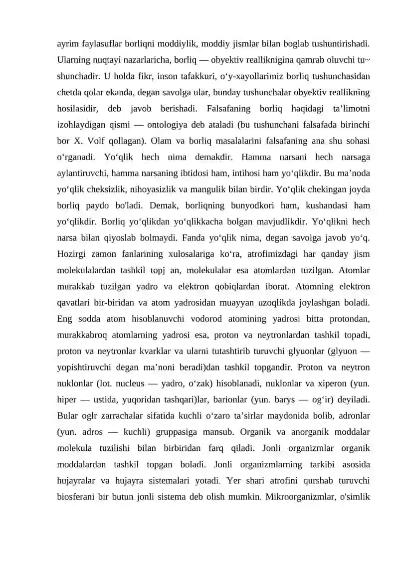Borliq (ontologiya) va rivojlanish falsafasi 3