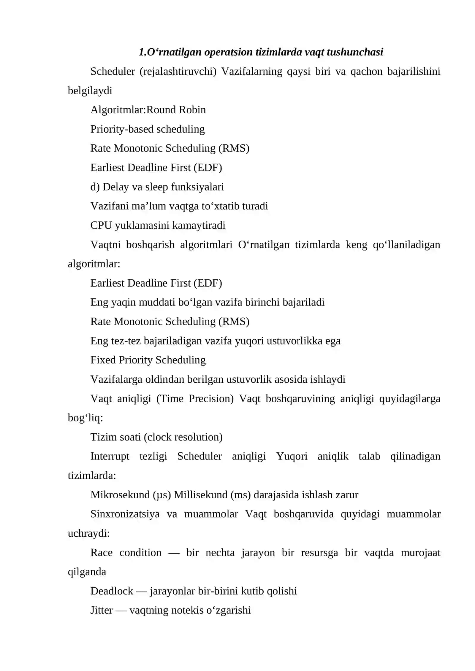 O‘RNATILGAN OPERATSION TIZIMLARDA VAQTNI BOSHQARISH 3