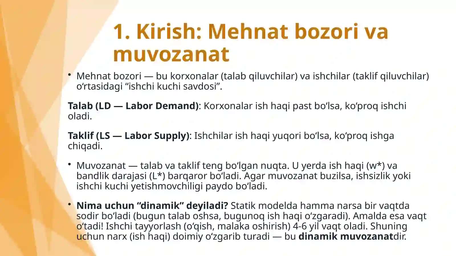 Mehnat bozorida dinamik muvozanat modeli 3