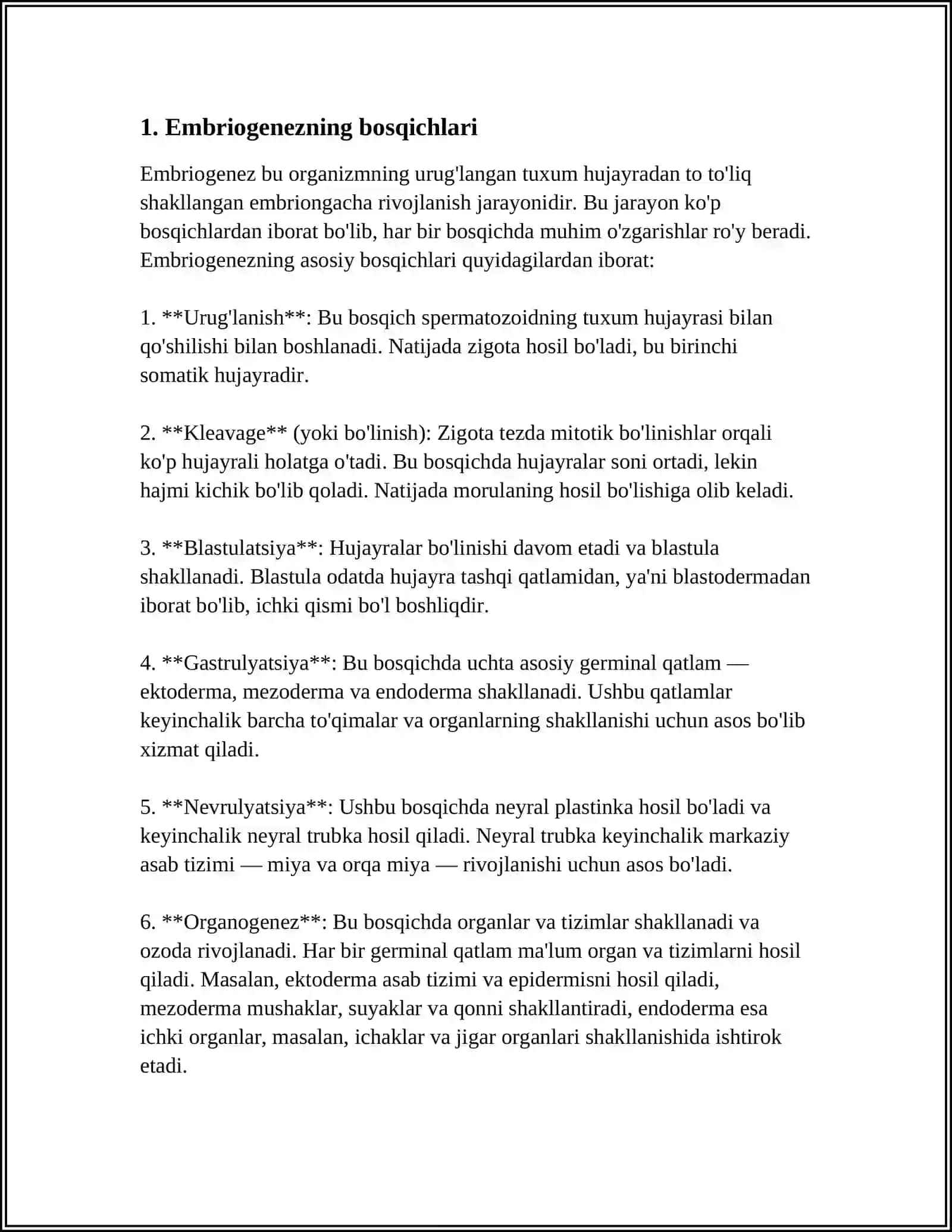 EMBRIYOGENEZ. TERATOGIY OMILLAR 3