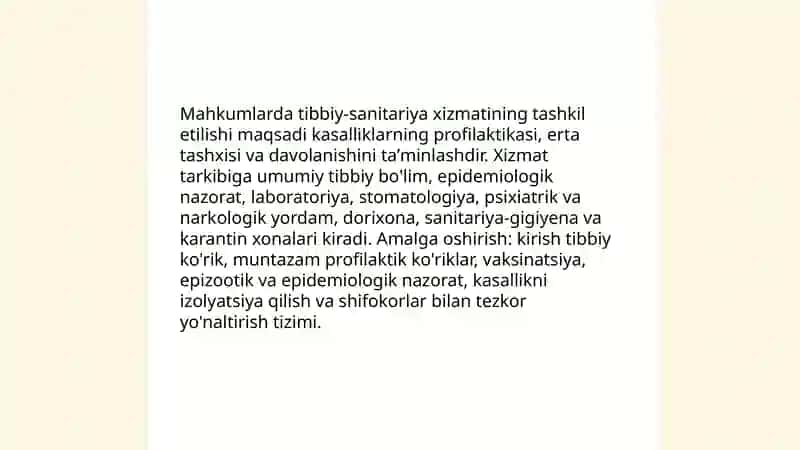 Mahkumlarning tibbiy sanitariya taʼminoti 3