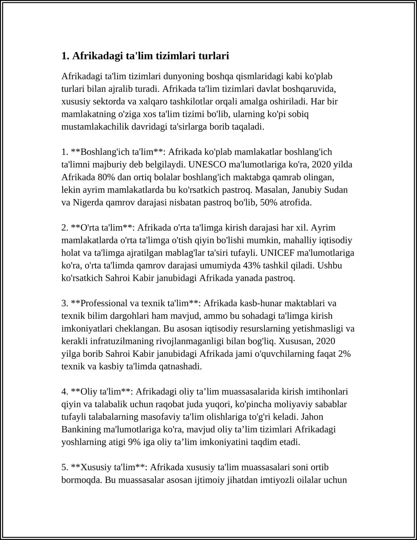 AFRIKA MAMLAKATLARIDA TA'LIM TARBIYA JARAYONLARI 3