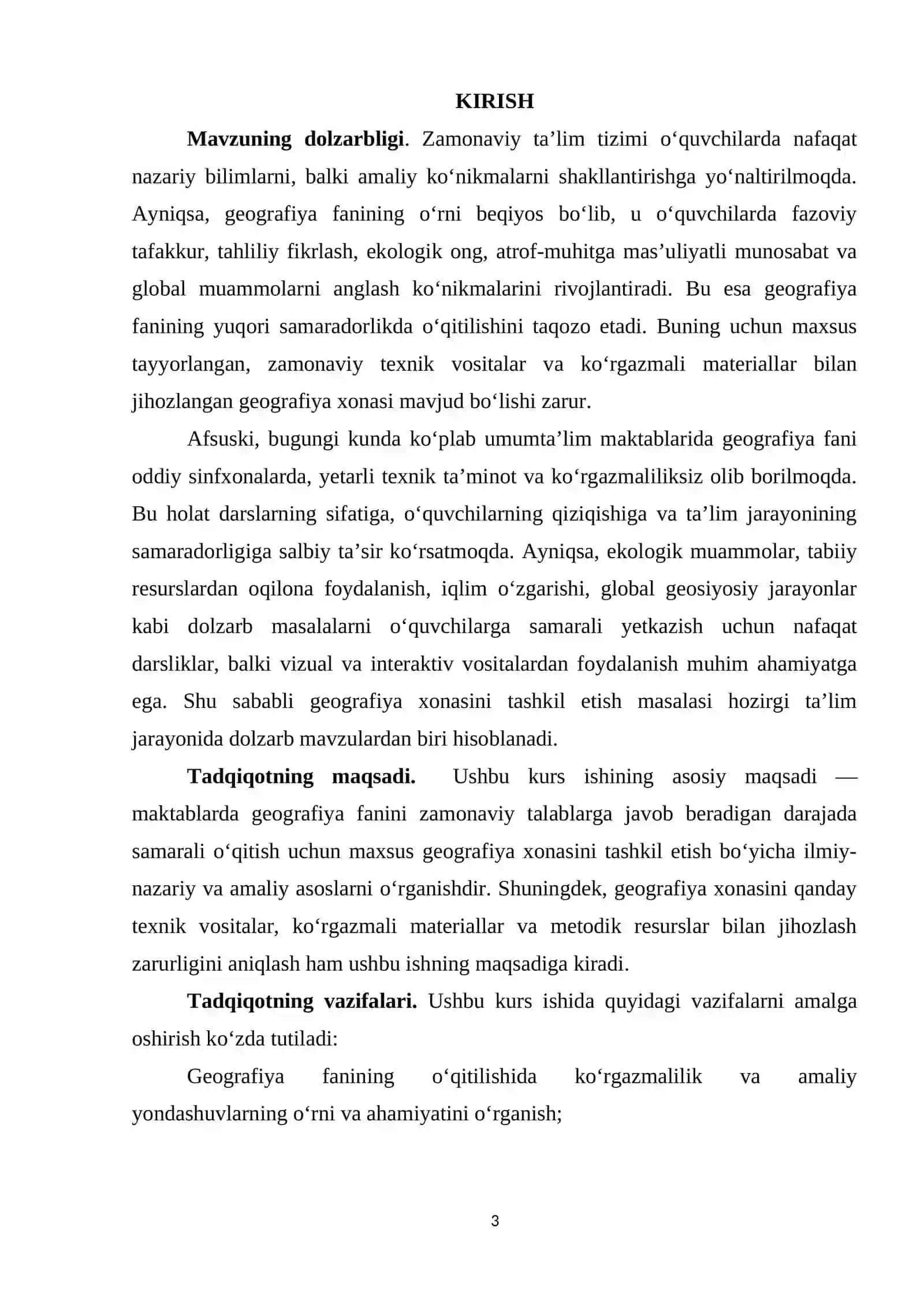 Geografiya va tabiiy fan o'qitish metodikasi 3