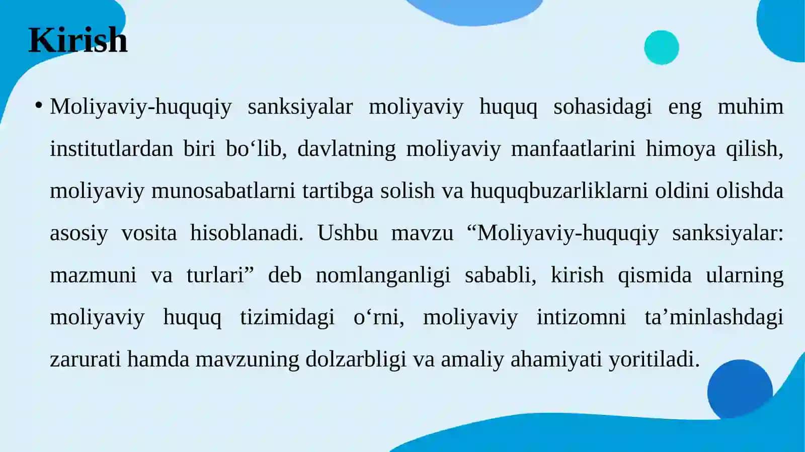 Moliyaviy-huquqiy sanksiyalar mazmuni va turlari. 3