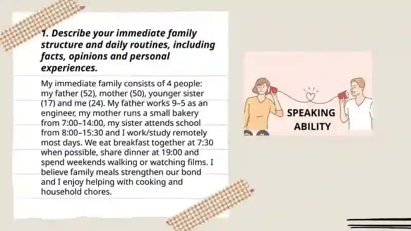 Family and Relationships Speaking Practice 3