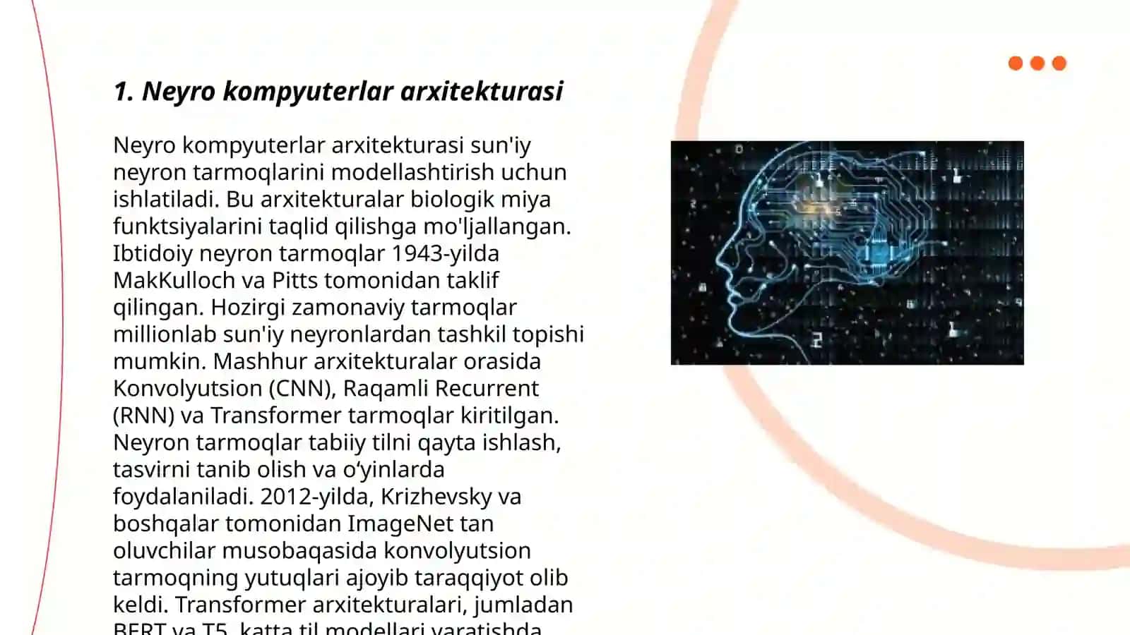 Neyro kompyuterlar arxitekturasi 3