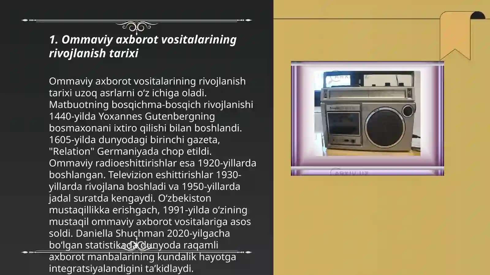 Ommaviy axborot vositalarining rivojlanish tarixi 3