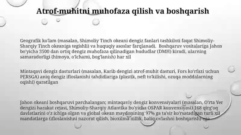 Dunyo okeani regional birliklari: umumiy va xususiy jihatlari 3