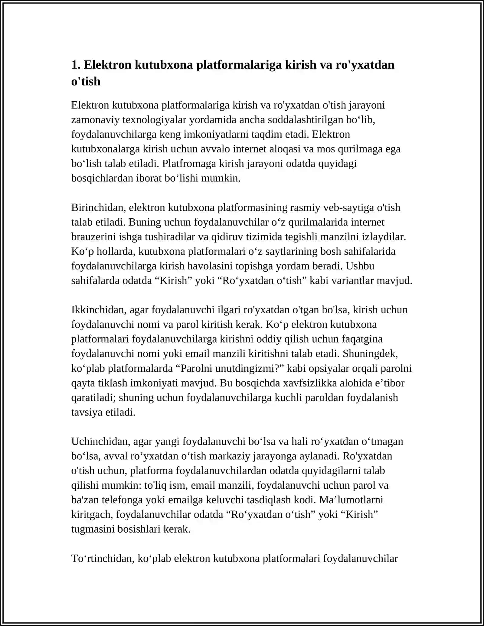 ELEKTRON KUTUBXONA PLATFORMALARI BILAN ISHLASH 3