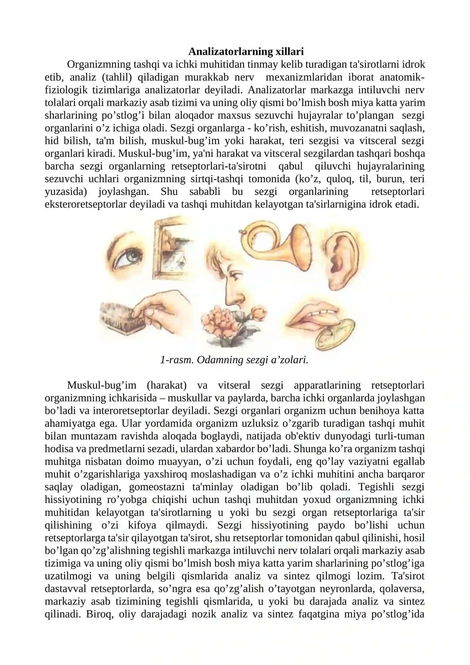 Sensor tizimlar fiziologiyasi 3