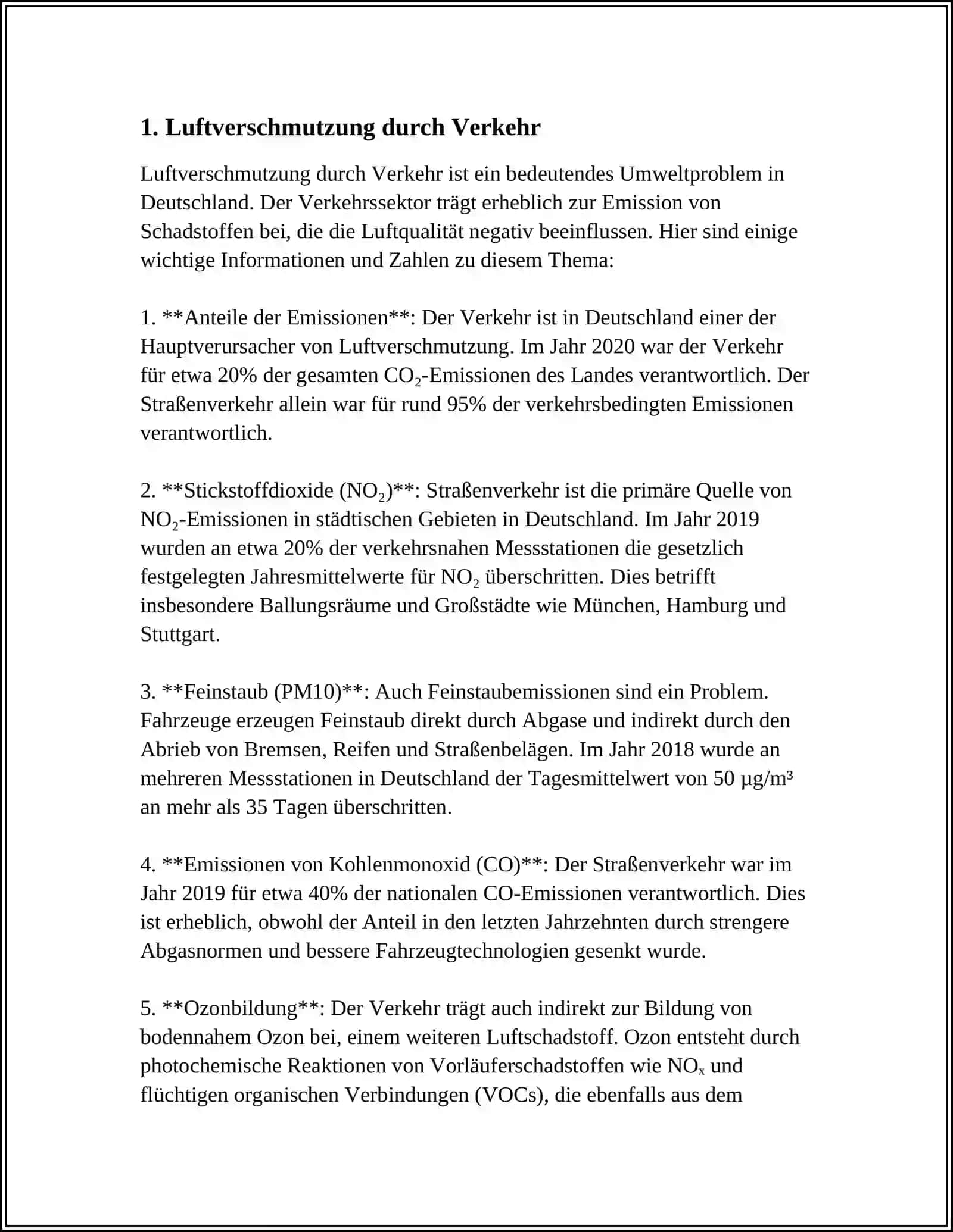 Luftverschmutzung durch Verkehr 3