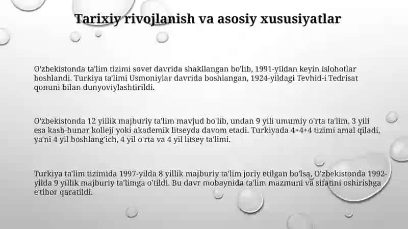 O'zbekiston va Turkiya ta'lim tizimining qiyosiy tahlili 3