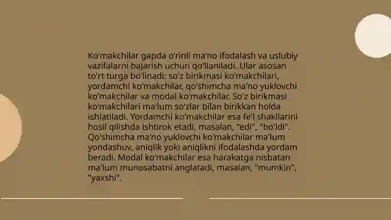 Ko’makchi va kelishiklarning uslubiy vazifadoshligi 3