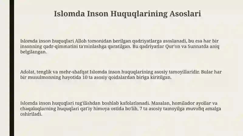 Islomda inson huquqlari 3