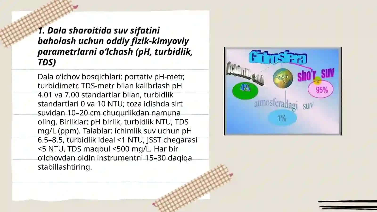 Dala sharoitida suvning sifatini yaxshilash va uni baholash usullari 3
