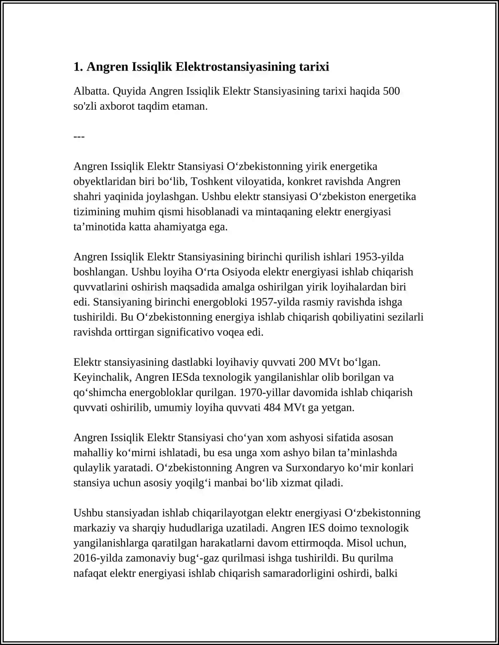 Angren Issiqlik Elektr Stansiyasi 3