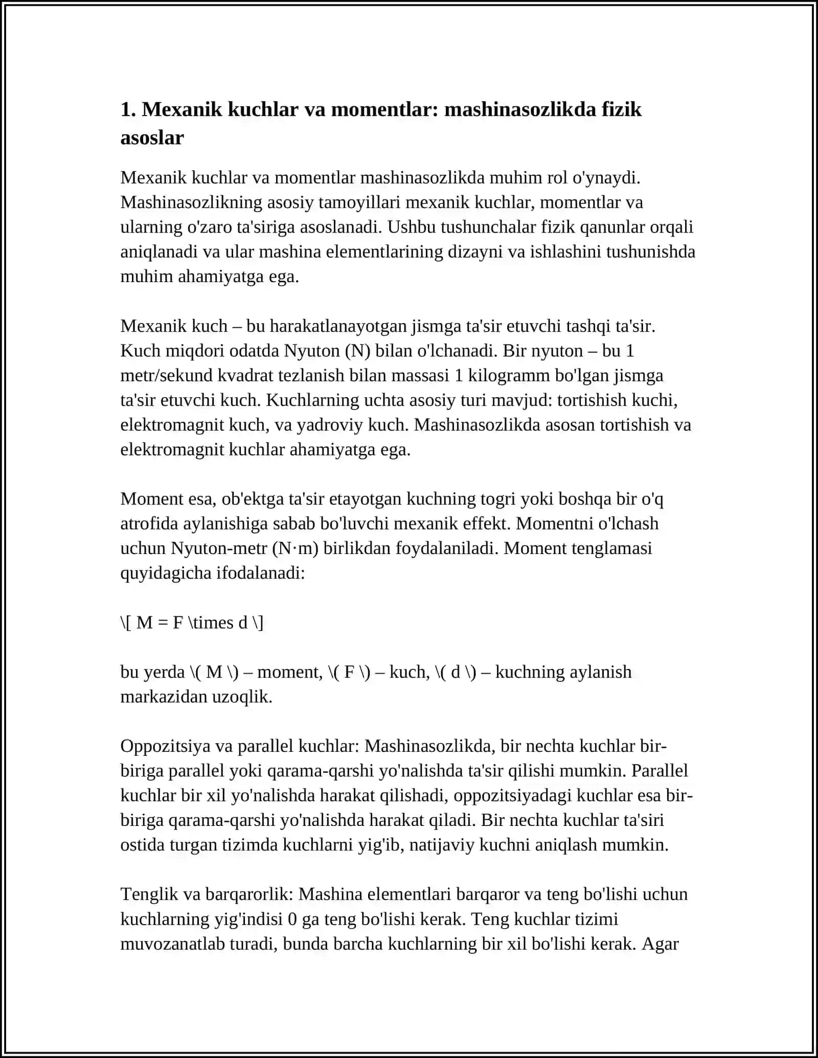 MASHINASOZLIK SOHALARIDA FIZIKANING OʻRNI 3