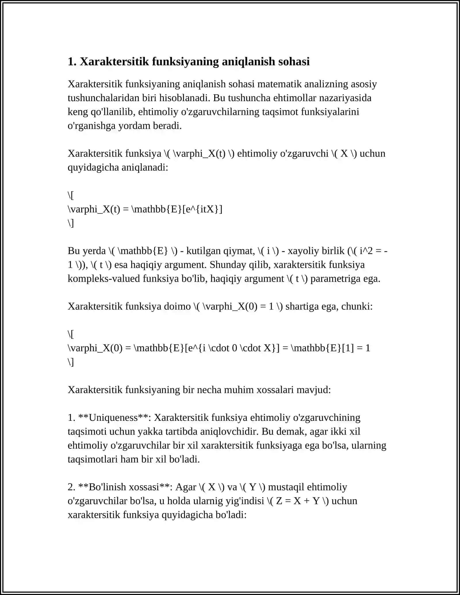 XARAKTIRESTIK FUNKSIYA VA XOSSALARI 3