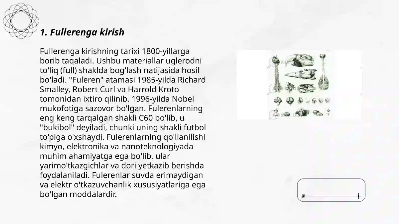 Fullerening metalli hosilalari va tuzilishi 3