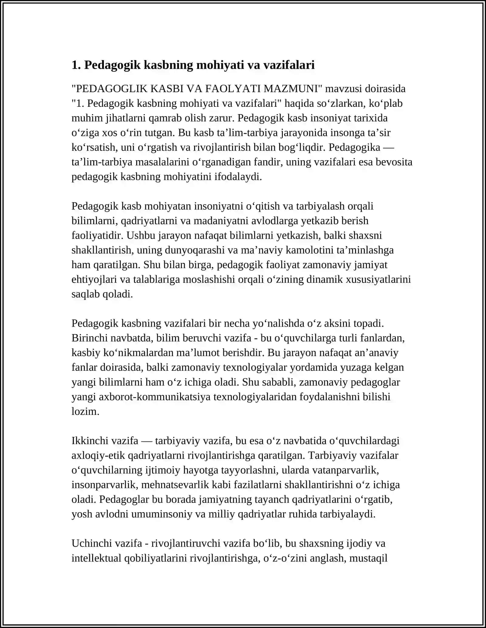 PEDAGOGLIK KASBI VA FAOLYATI MAZMUNI 3