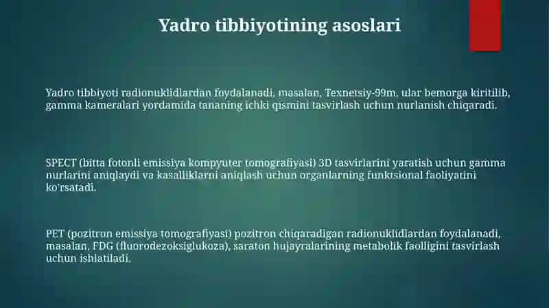 Yadro kimyosining tibbiyotdagi oʻrni 3