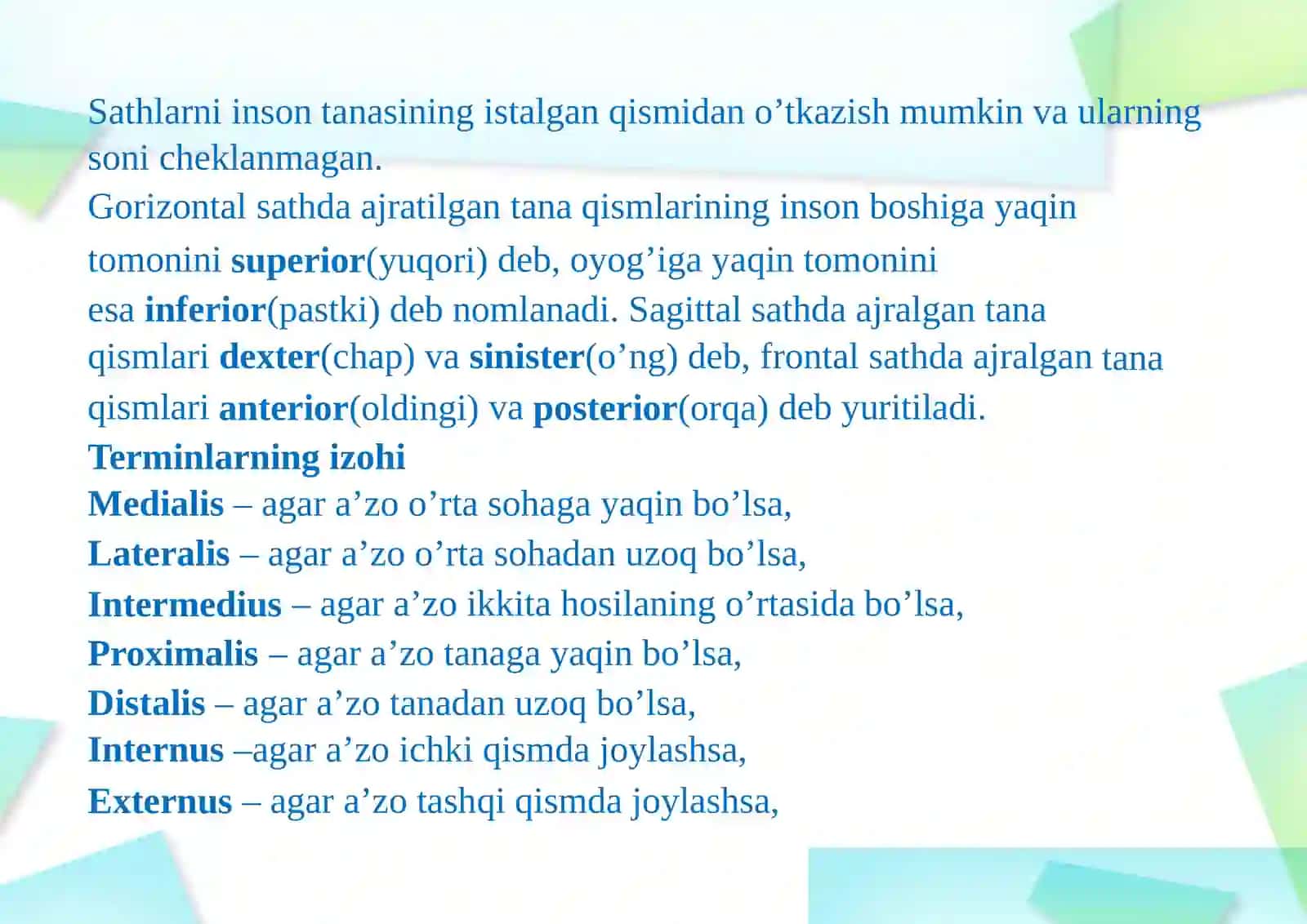 ANOTOMIK IBORALARNI TASNIFI 3