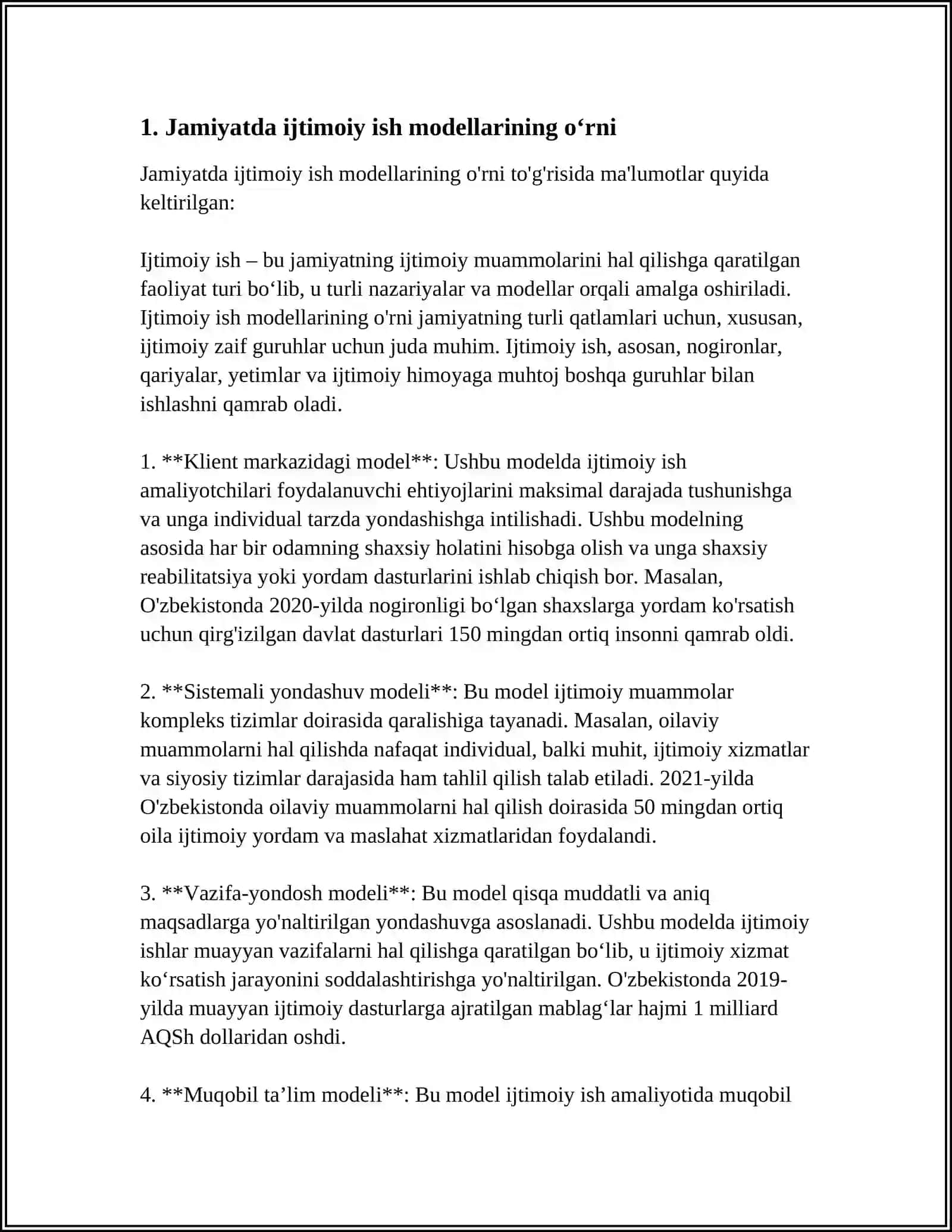 Jamiyatda ijtimoiy ish modellarining o‘rni 3