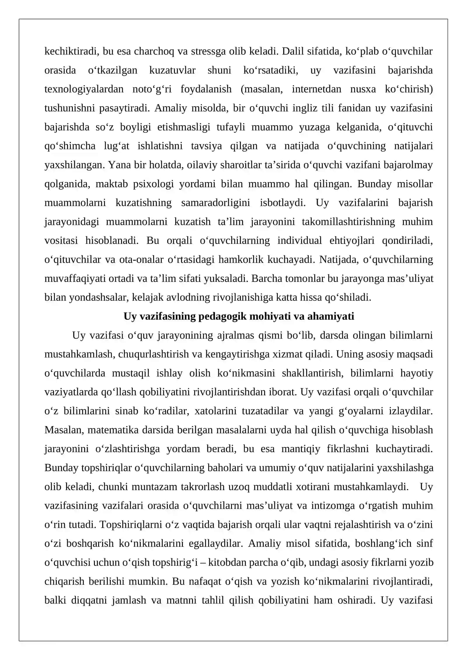 Uy vazifalarini bajarish jarayonida uchraydigan muammolarni kuzatish 3
