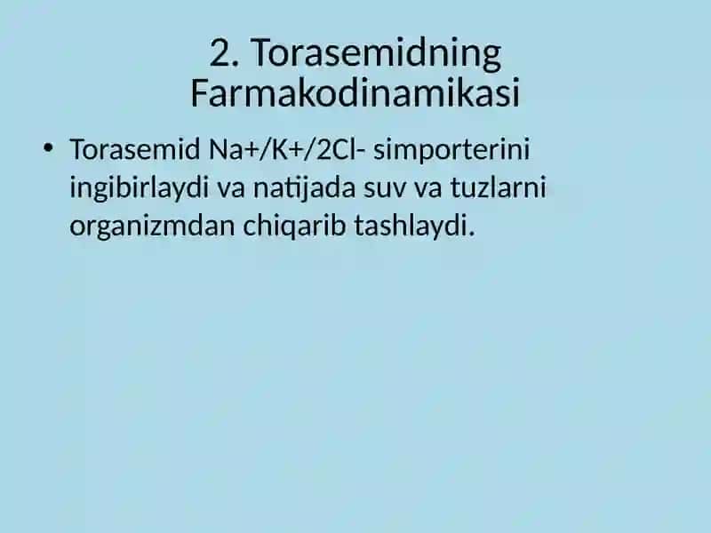 Torasemidning Farmakodinamikasi 3